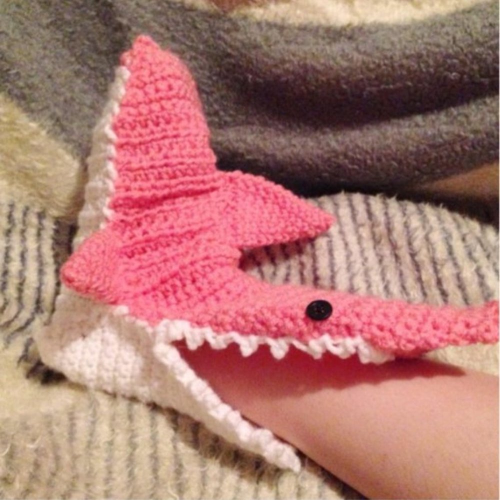 MADE TO ORDER! Pink Womans Shark socks/slippers